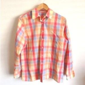 FoxCroft Pastel Plaid Button Up Long Sleeve Shirt